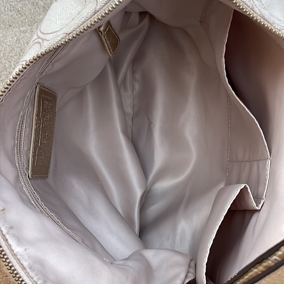 Coach Penelope Beige/Gold Linen Signature “C” Convertible Shoulder/Crossbody Bag - Picture 13 of 17